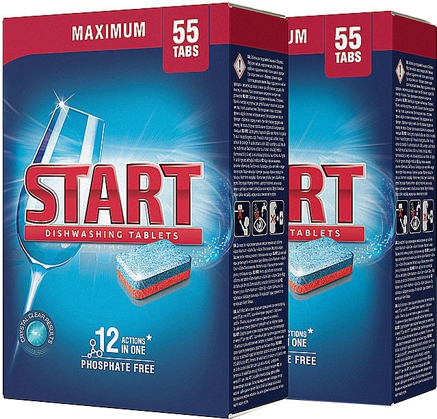 Таблетки для миття посуду в посудомийних машинах START Maximum 110шт.